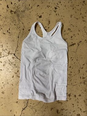 Lululemon White Ribbed Racerback Tank Top - Women